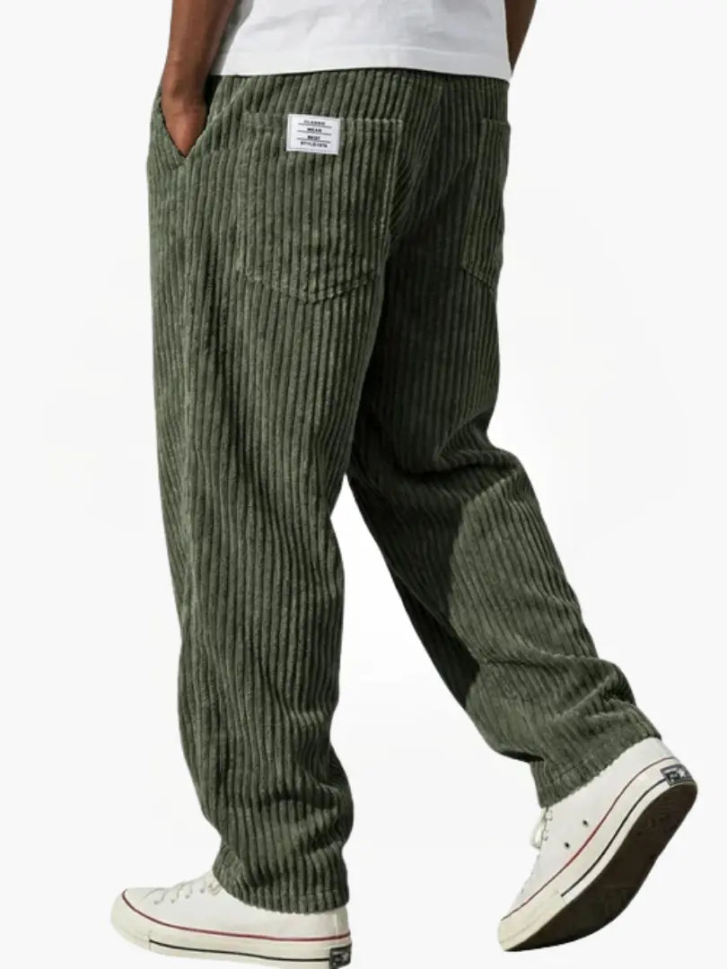 Pantaloni velluto uomo a coste con coulisse – Franco