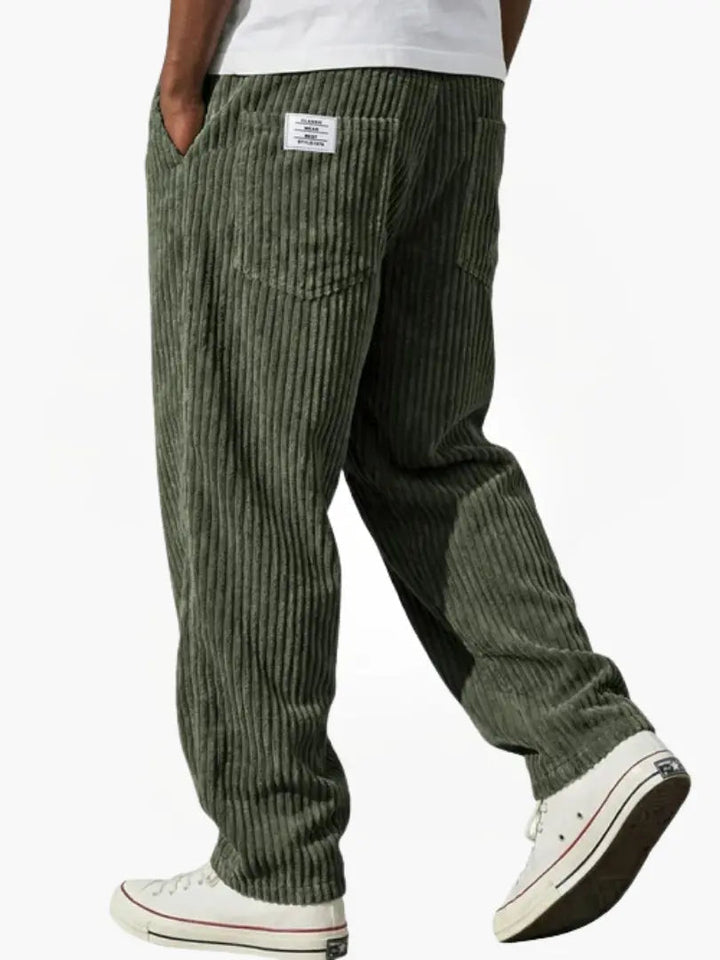 Pantaloni velluto uomo a coste con coulisse – Franco