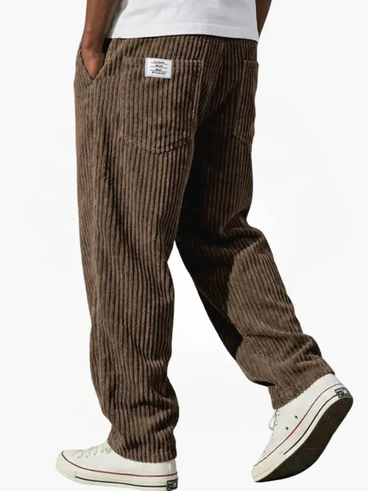 Pantaloni velluto uomo a coste con coulisse – Franco