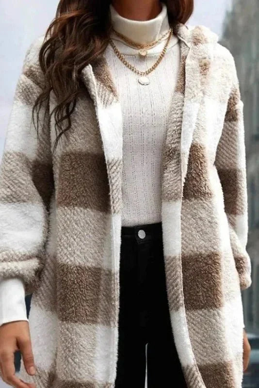 Alberte | felpa a quadri con cappuccio