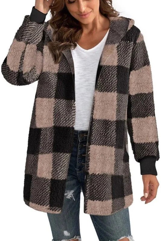 Alberte | felpa a quadri con cappuccio