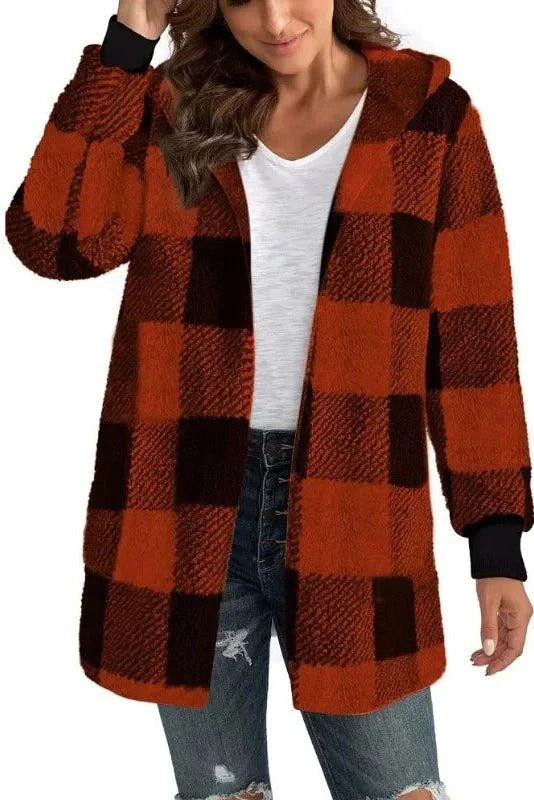 Alberte | felpa a quadri con cappuccio