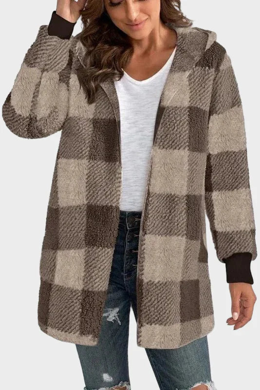 Alberte | felpa a quadri con cappuccio