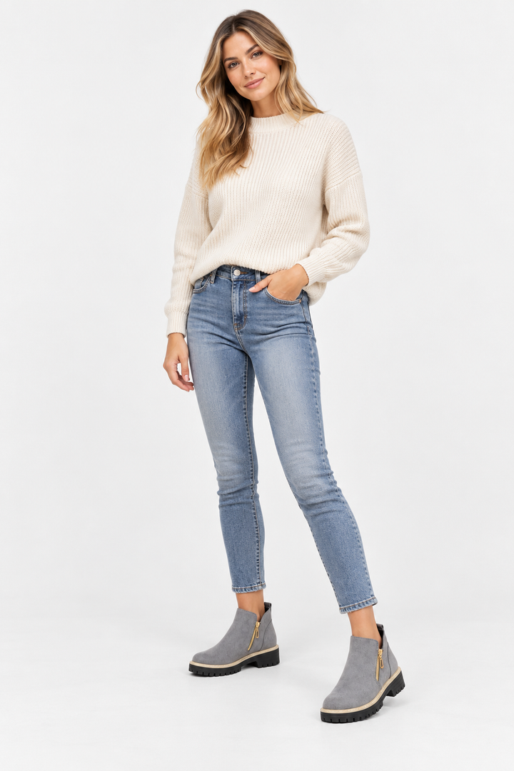 Mirella | stivaletti effetto camoscio con zip