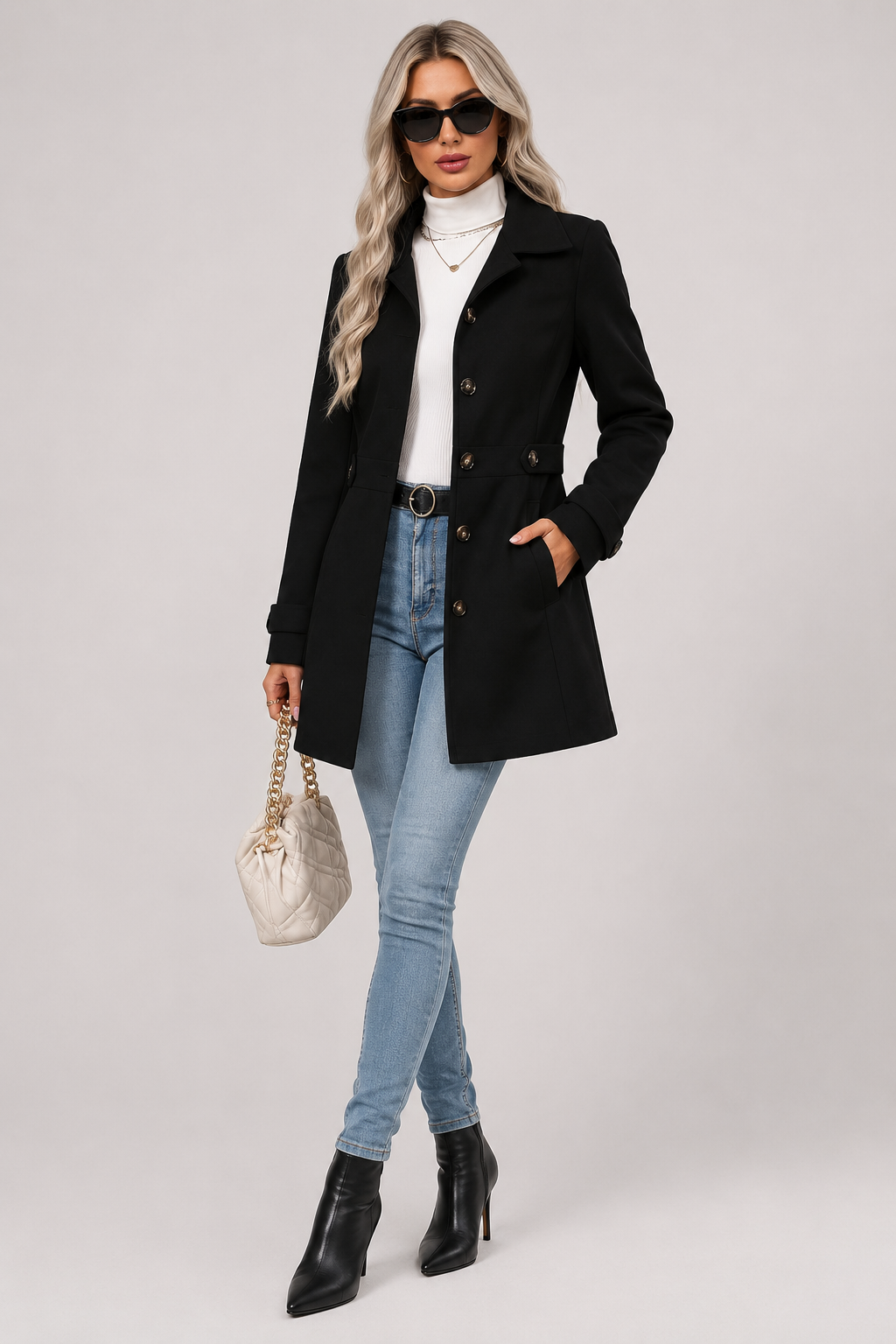 Costanza | cappotto midi con cintura