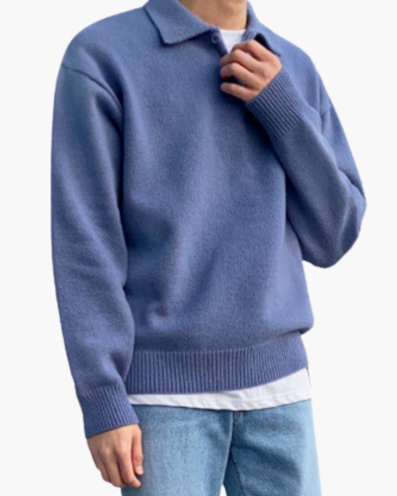 Giorgio | maglione mezza zip uomo in lana – maglione con colletto e bottoni
