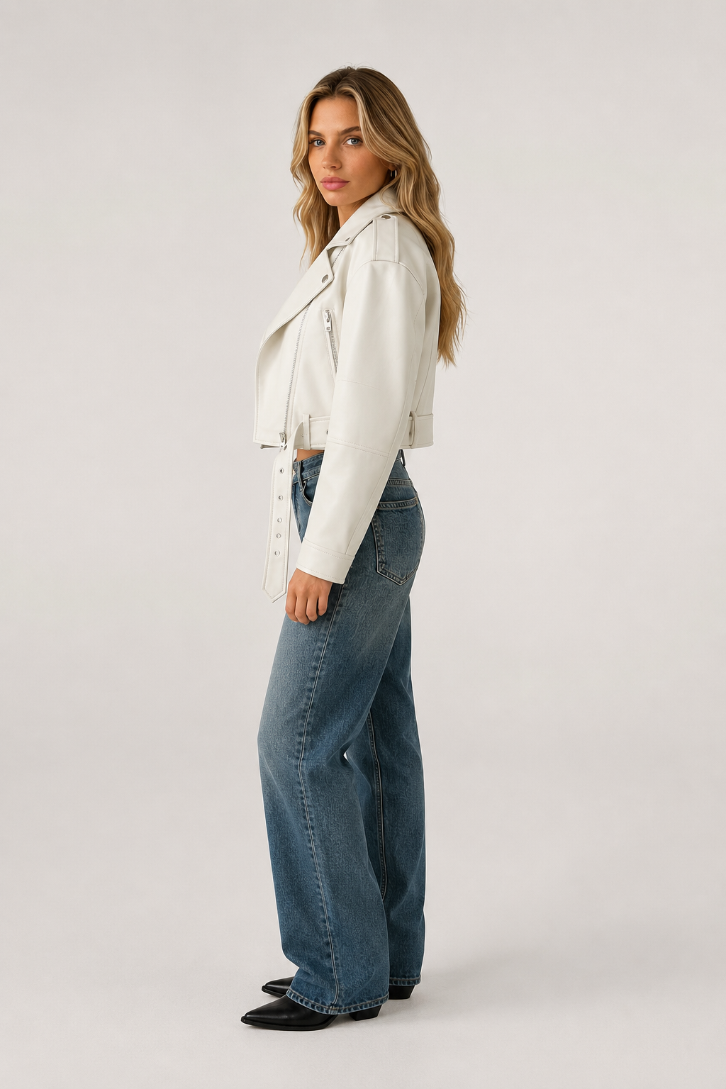 Antonella | giacca biker effetto pelle