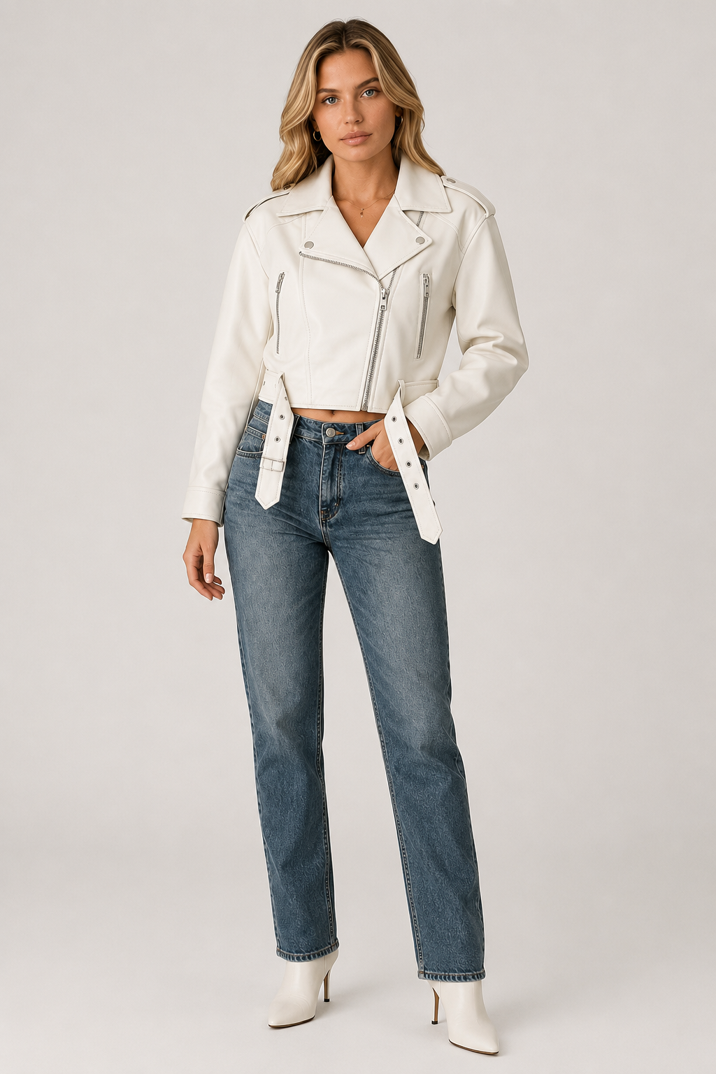 Antonella | giacca biker effetto pelle