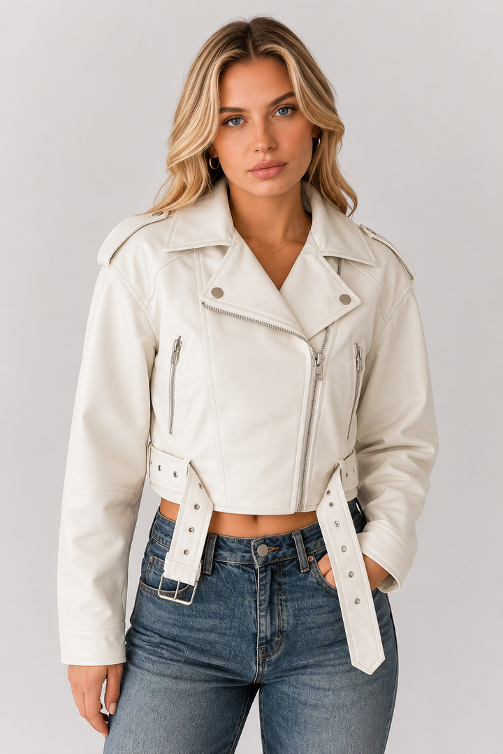 Antonella | giacca biker effetto pelle