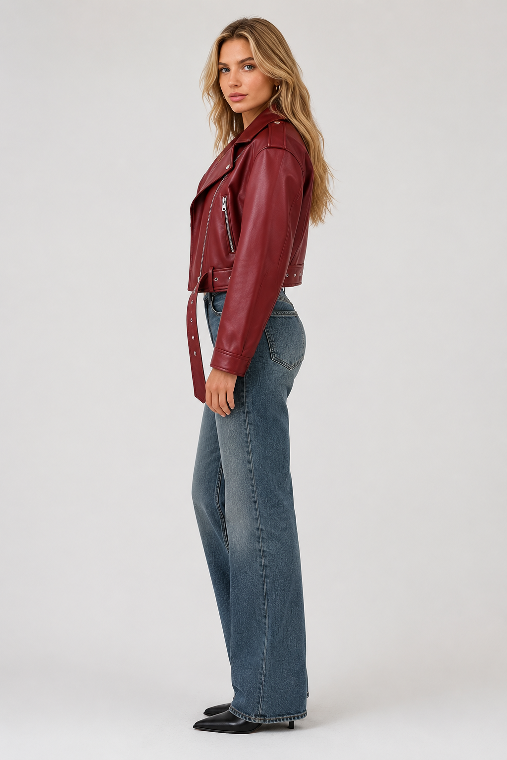 Antonella | giacca biker effetto pelle