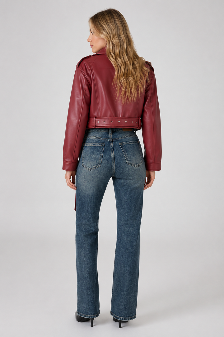 Antonella | giacca biker effetto pelle