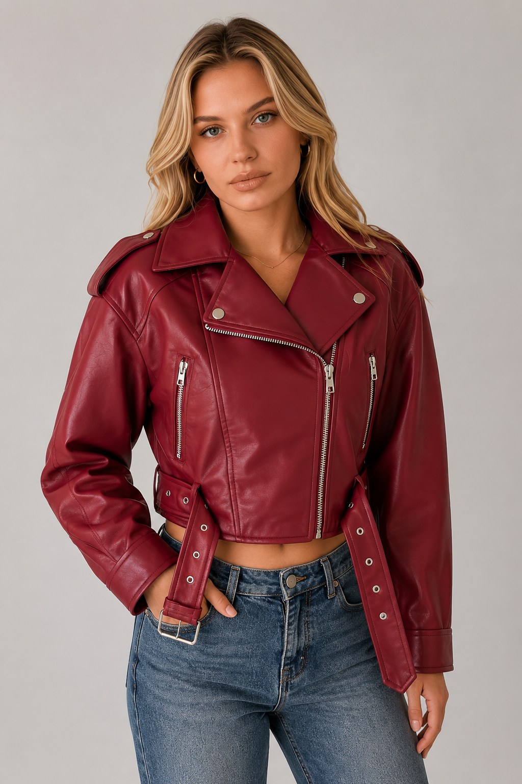 Antonella | giacca biker effetto pelle