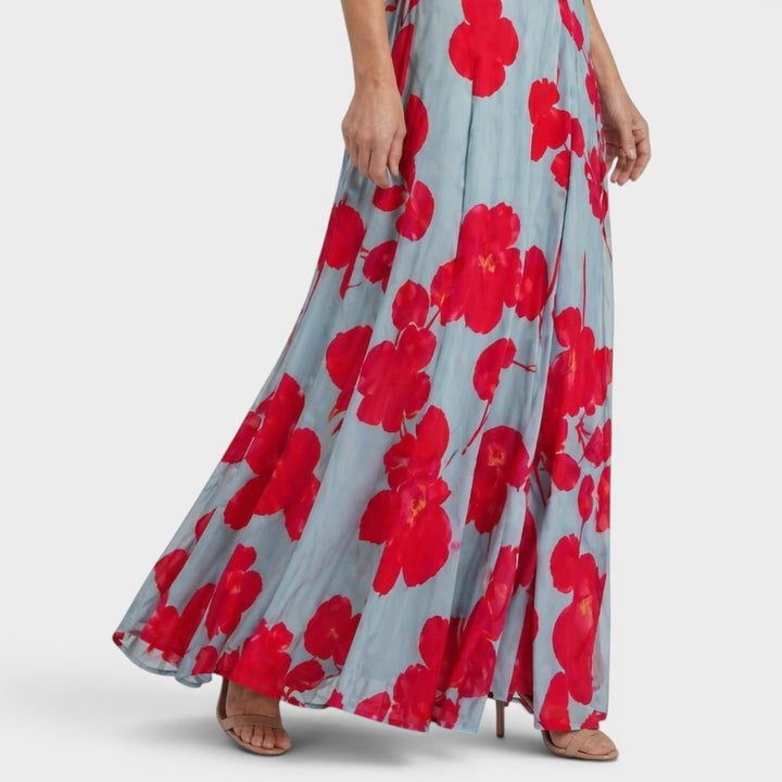 Abito lungo donna a fiori con scollo a V – Daniela