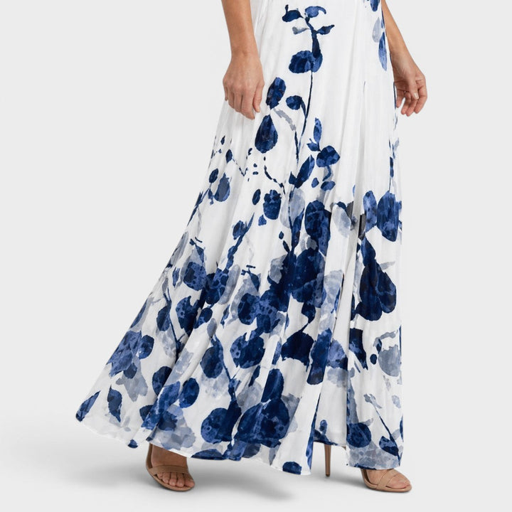 Abito lungo donna a fiori con scollo a V – Daniela
