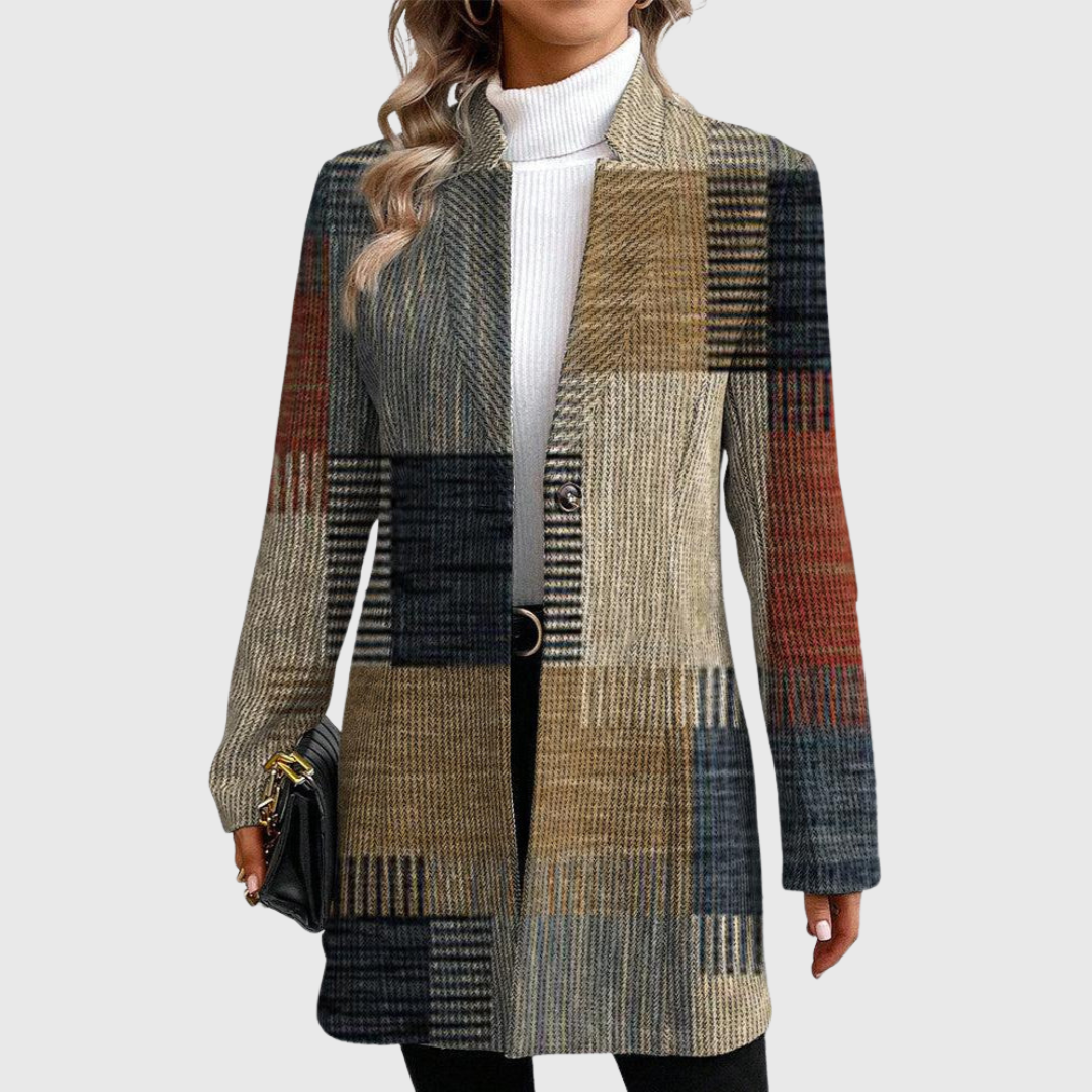 Annalisa – blazer donna lungo a quadri
