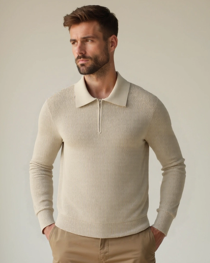 David | maglione polo con zip