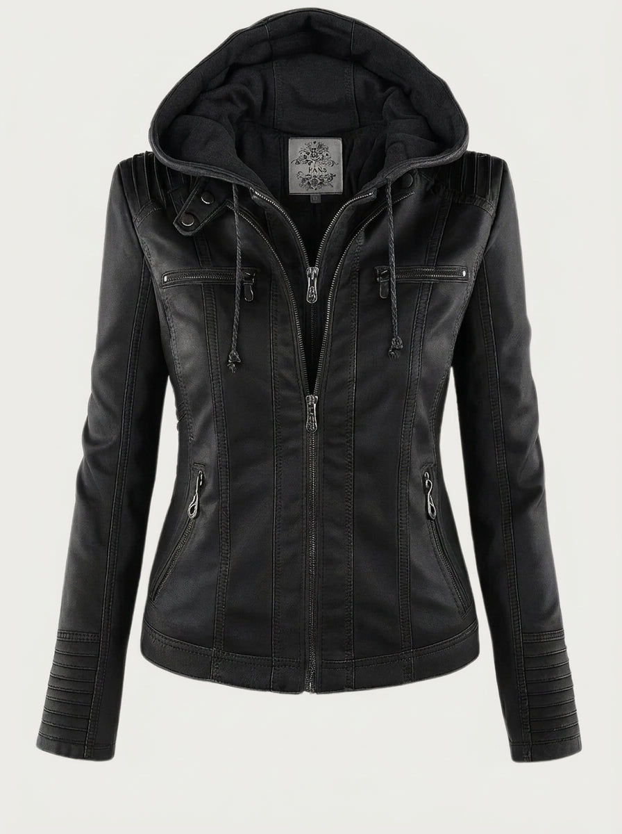 Giacca pelle donna con cappuccio – Assunta