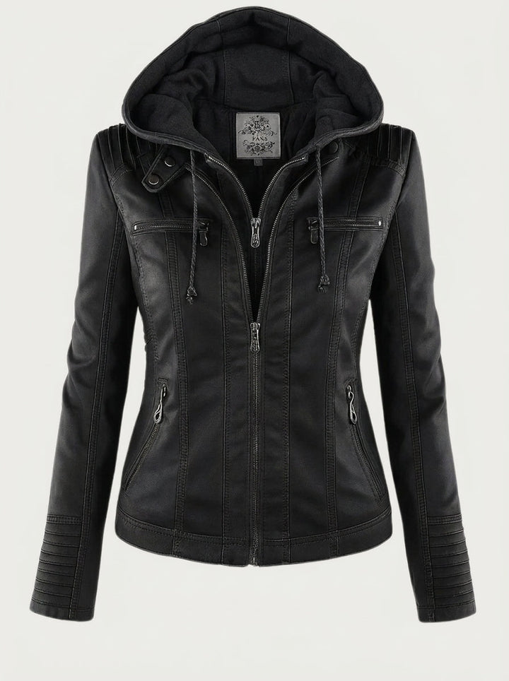 Giacca pelle donna con cappuccio – Assunta