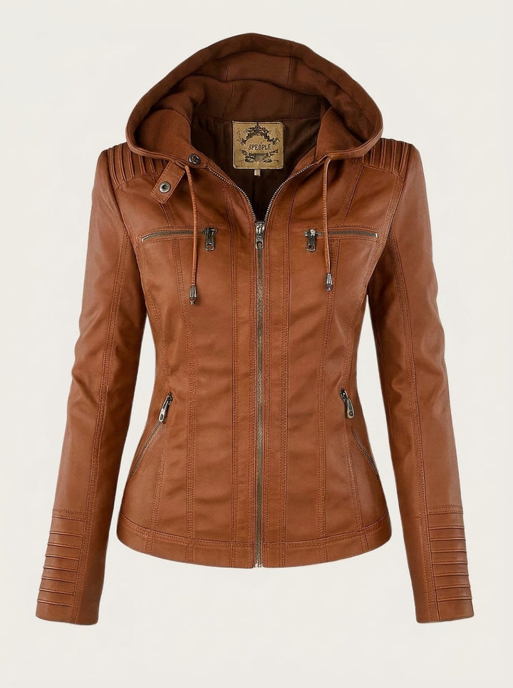 Giacca pelle donna con cappuccio – Assunta