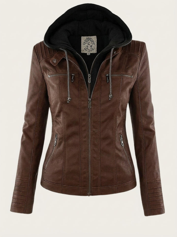 Giacca pelle donna con cappuccio – Assunta