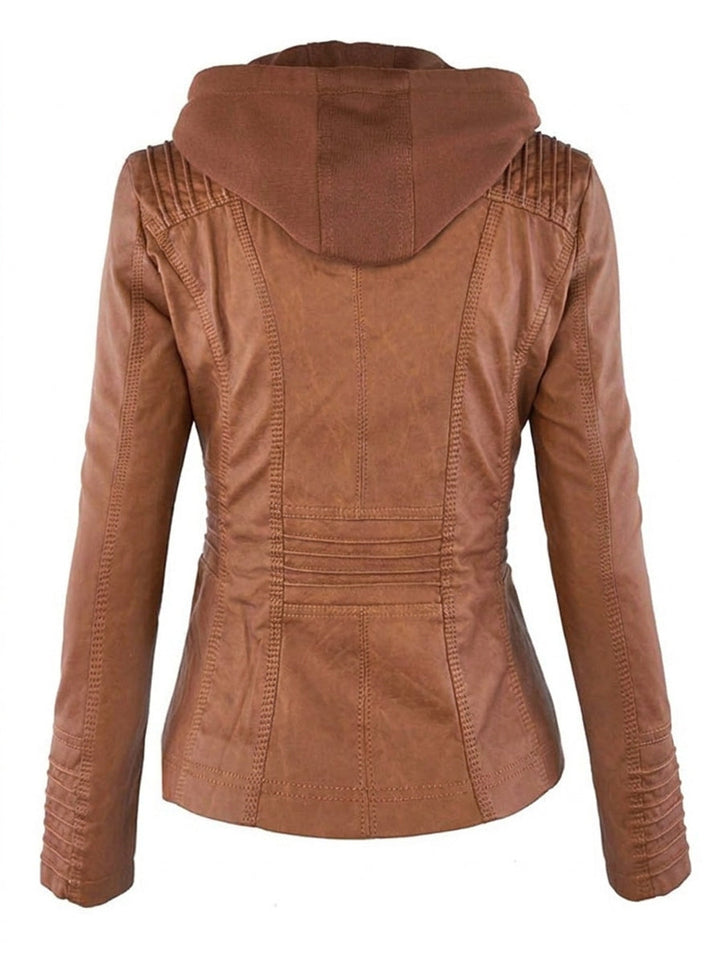 Giacca pelle donna con cappuccio – Assunta