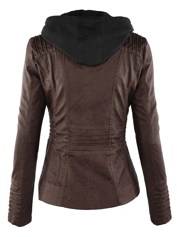 Giacca pelle donna con cappuccio – Assunta