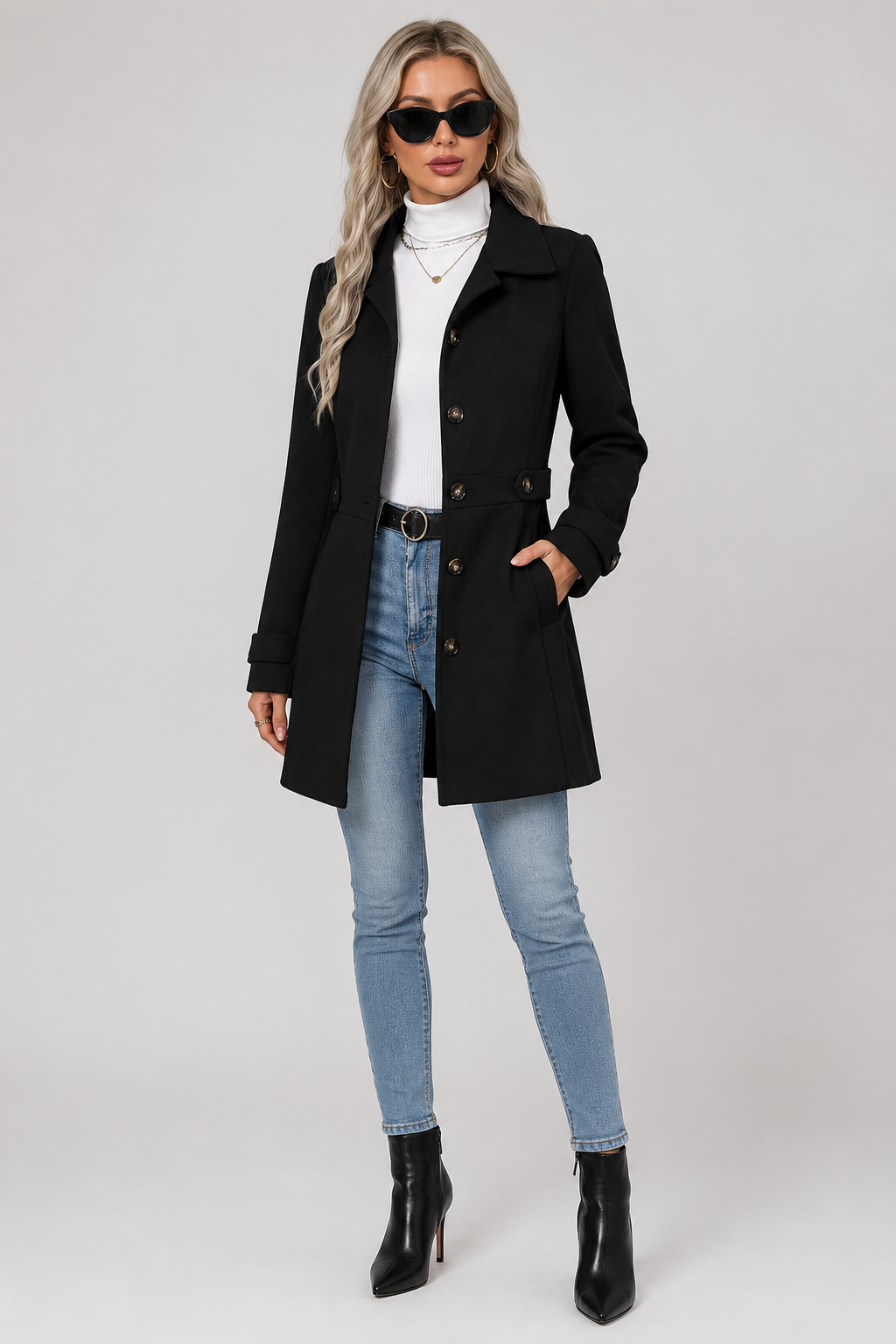 Costanza | cappotto midi con cintura