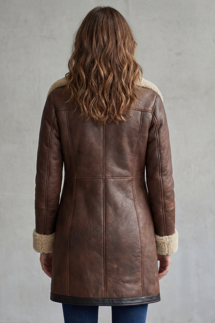 Adelaide – cappotto donna in ecopelle con fodera effetto montone