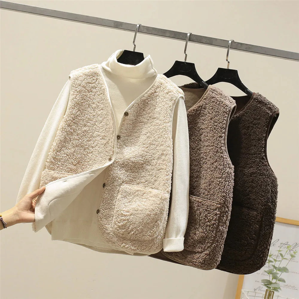 Milena – gilet donna effetto montone