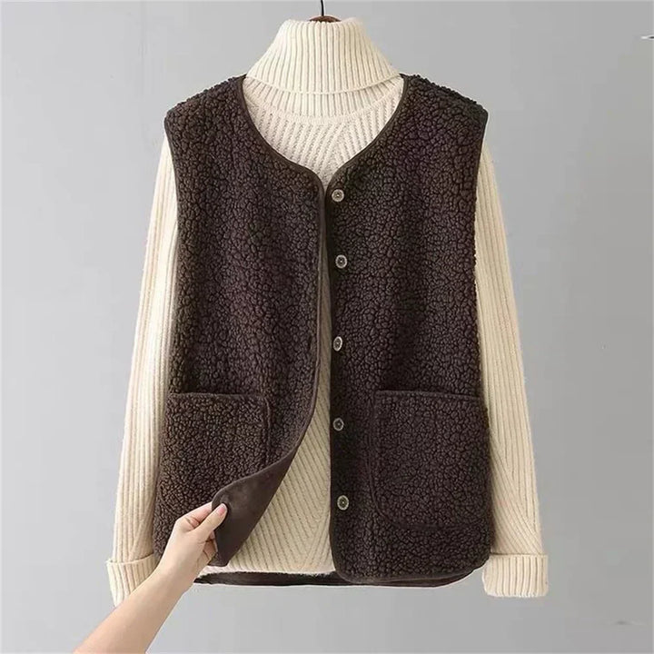 Milena – gilet donna effetto montone