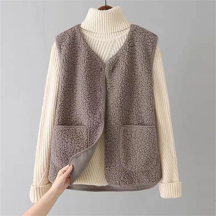 Milena – gilet donna effetto montone