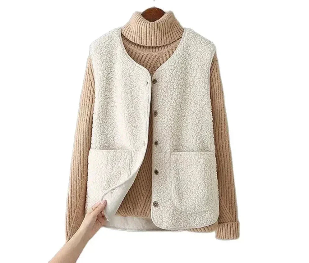 Milena – gilet donna effetto montone