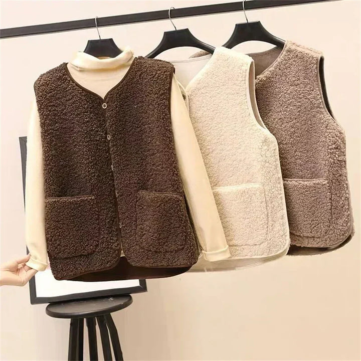 Milena – gilet donna effetto montone