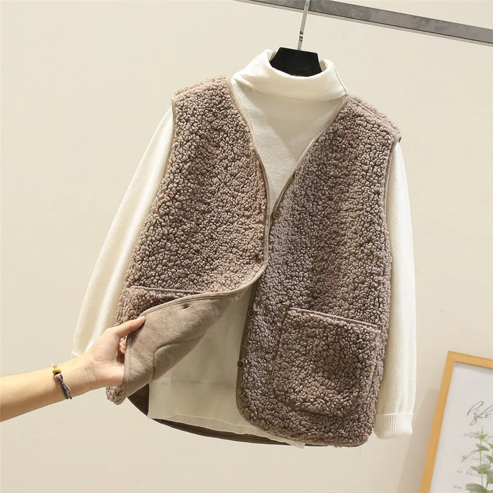 Milena – gilet donna effetto montone