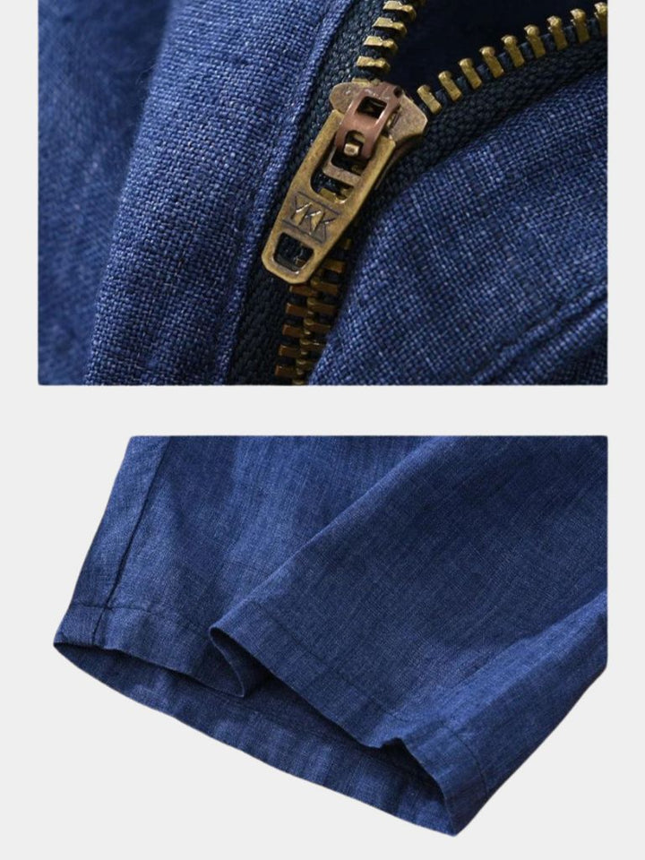 Felix | pantaloni corti in lino blu orizzonte