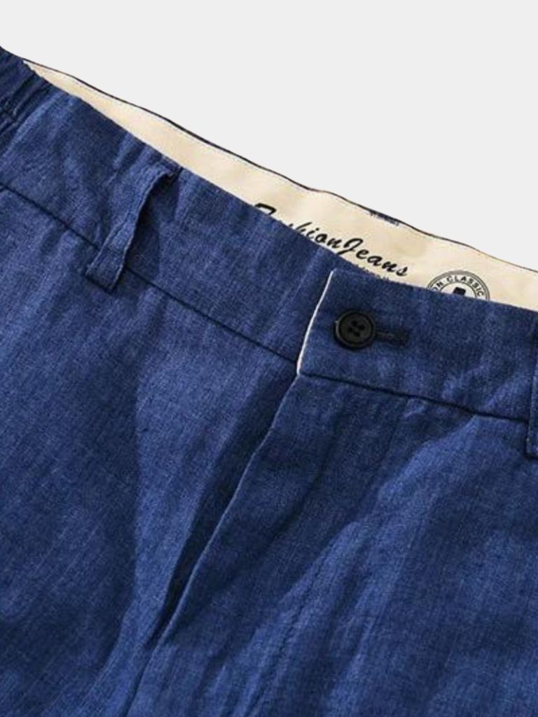 Felix | pantaloni corti in lino blu orizzonte