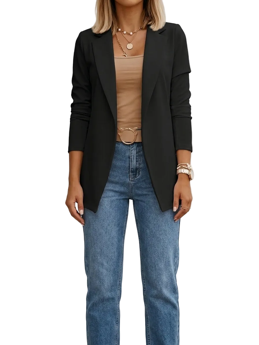 Flora – blazer donna aperto con revers classico
