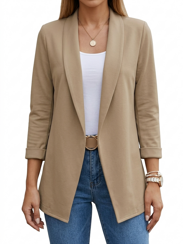 Flora – blazer donna aperto con revers classico