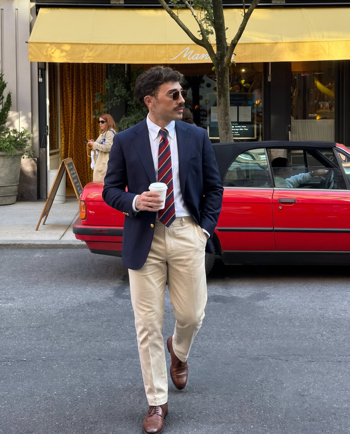 Gabriele | blazer uomo blu con bottoni dorati – giacca elegante monopetto