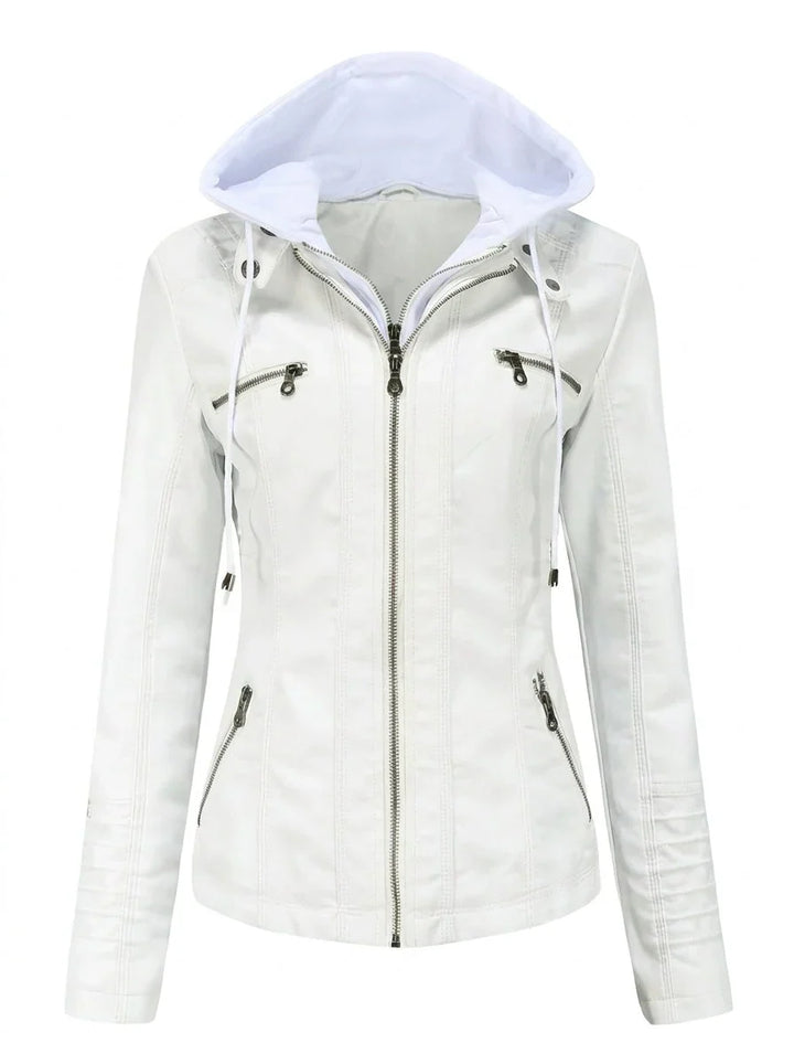 Giacca pelle donna con cappuccio – Assunta