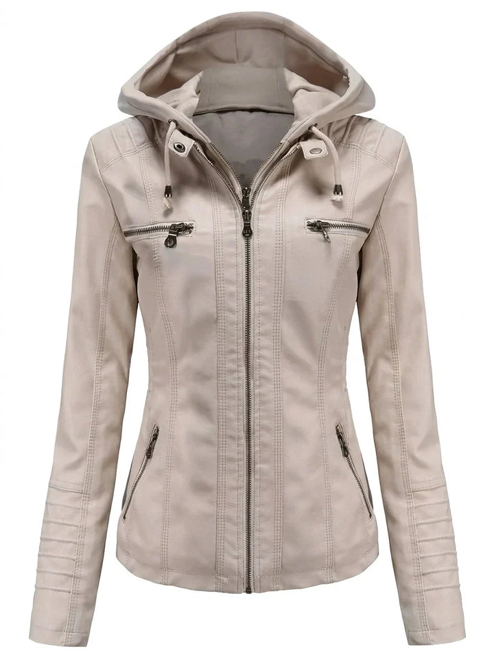Giacca pelle donna con cappuccio – Assunta