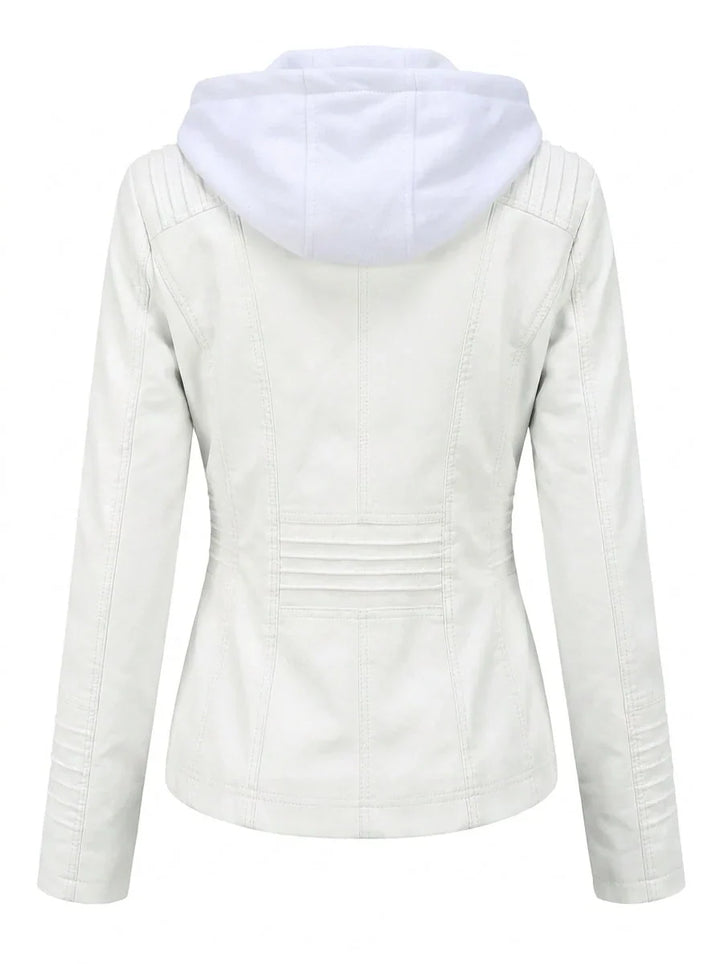 Giacca pelle donna con cappuccio – Assunta
