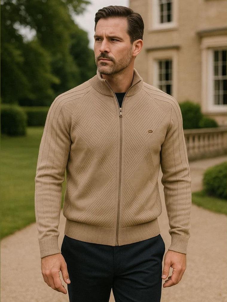 Jacquard | cardigan in maglia con zip