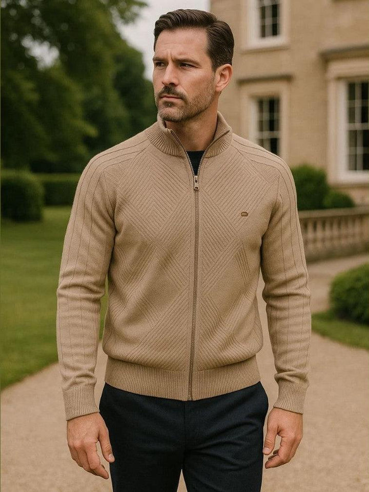 Jacquard | cardigan in maglia con zip