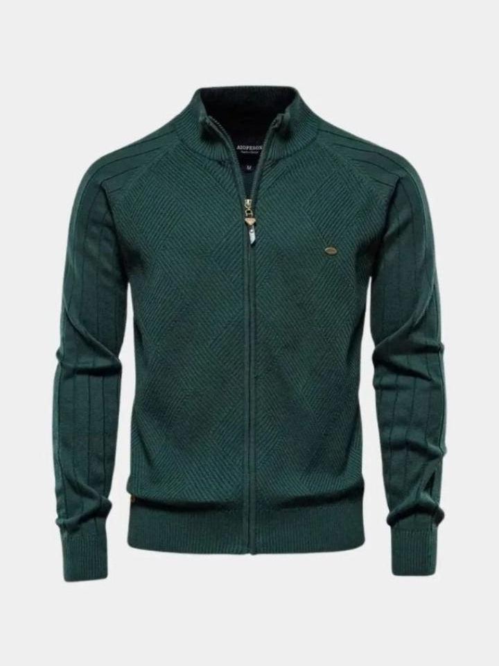 Jacquard | cardigan in maglia con zip