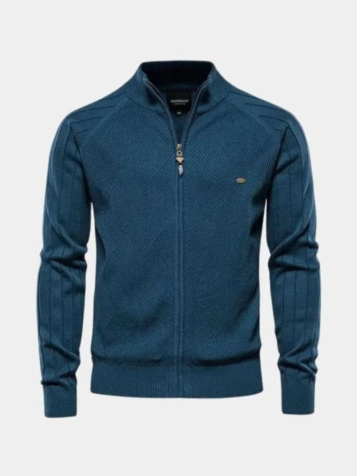 Jacquard | cardigan in maglia con zip