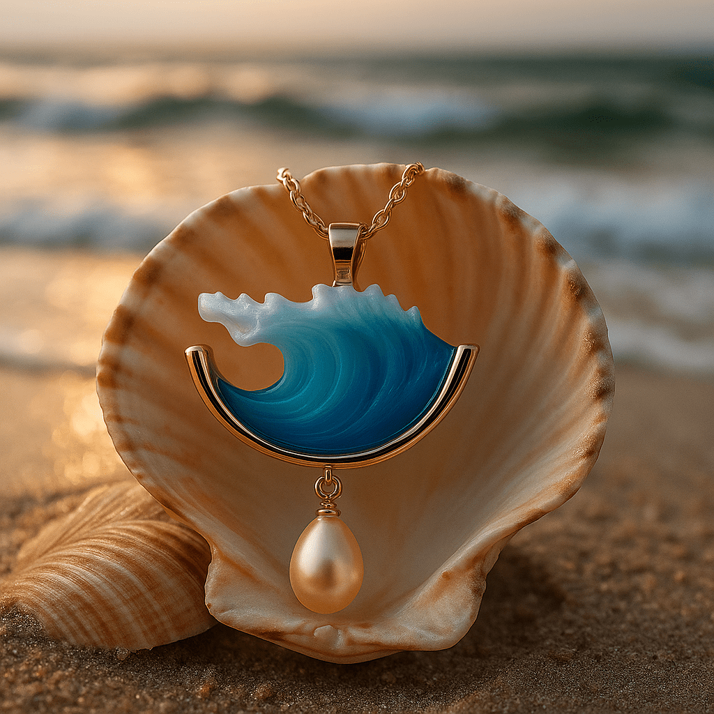 Katrine elena pendente a perla ondulata