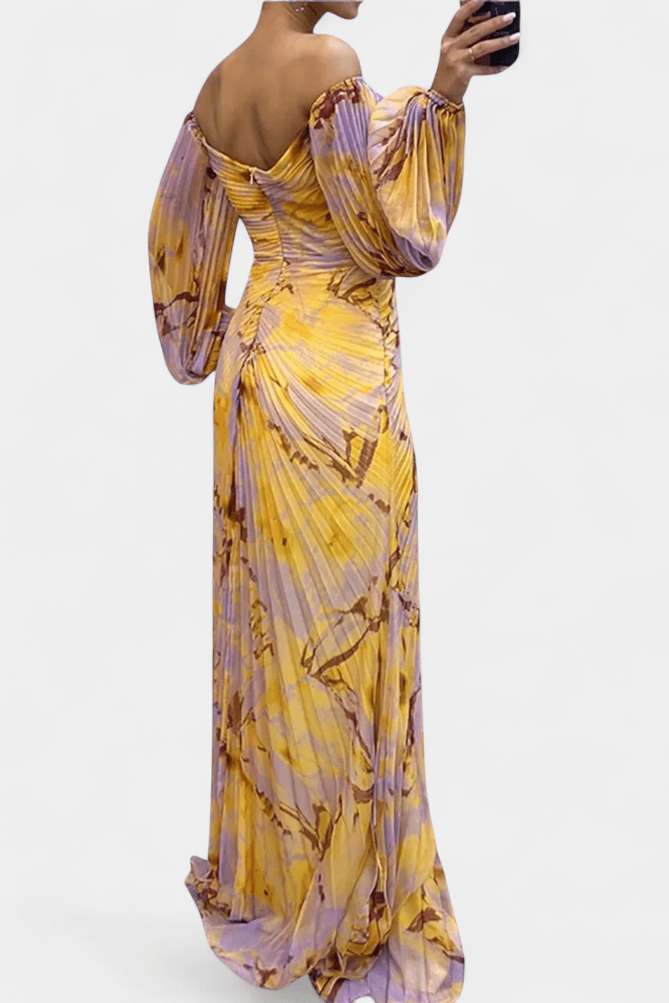 Kirstine | vestito maxy plissettato