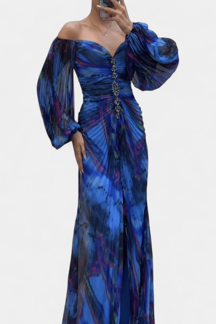 Kirstine | vestito maxy plissettato