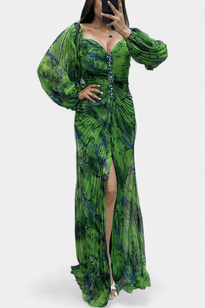 Kirstine | vestito maxy plissettato